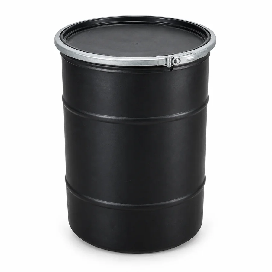 20-Gallon Open-Top Poly Barrel, representative product photo