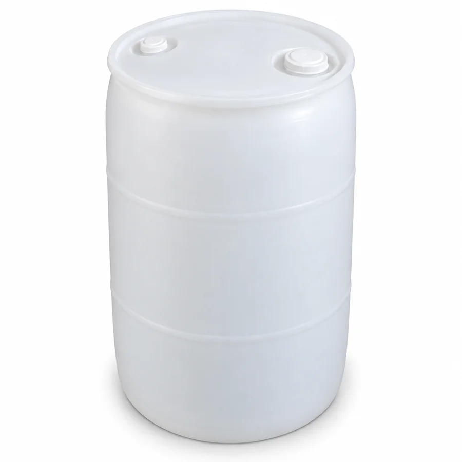 55-Gallon Natural Poly Barrel, representative product photo
