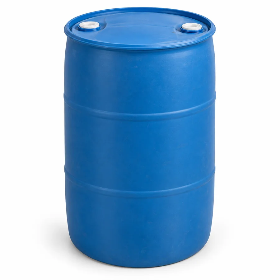 55-Gallon Blue Poly Barrel, representative product photo