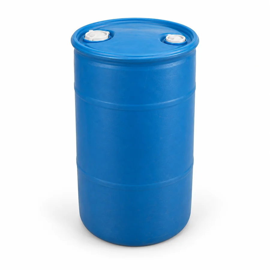 15-Gallon Blue Poly Barrel, representative product photo